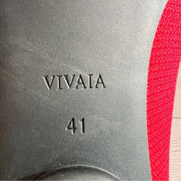 VIVAIA Bibi Red Almond Toe Knotted Flats 41, US-10 NEW Sustainable Comfort Shoe