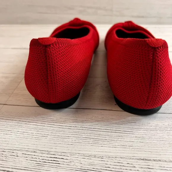 VIVAIA Bibi Red Almond Toe Knotted Flats 41, US-10 NEW Sustainable Comfort Shoe