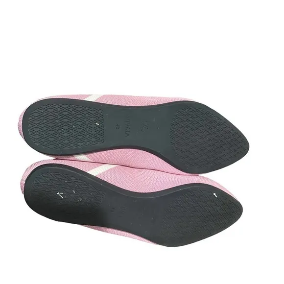 VIVAIA Pink Sustainable Eco Friendly V Shaped Pointed Toe Vienna Flats