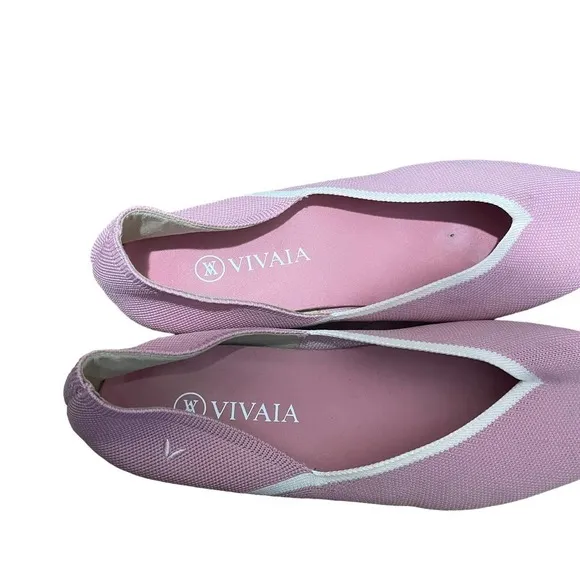 VIVAIA Pink Sustainable Eco Friendly V Shaped Pointed Toe Vienna Flats