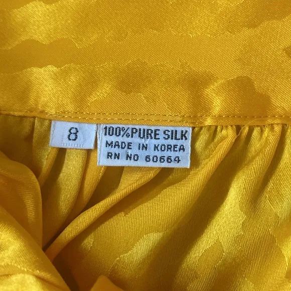 VNTG 100% SILK YELLOW ANIMAL PRINT MAXI SKRT SIDE BUTTON W/HOOK&amp;EYE CLOSURE BOHO