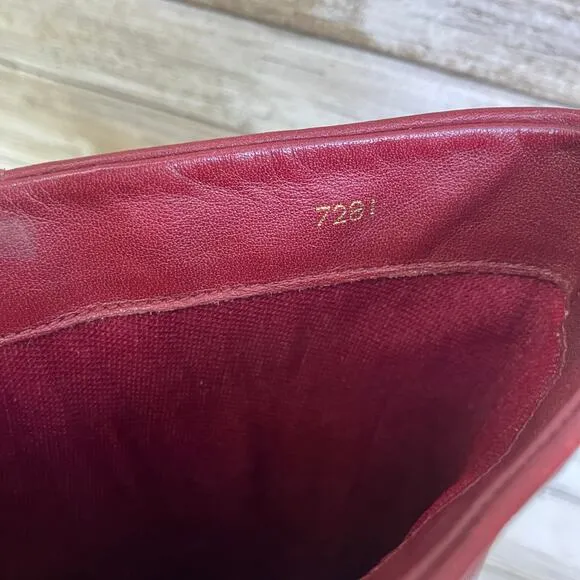 VTG Etienne Aigner Leather Boots Sz 9N Red Calf Height Western Cowgirl 80s 90s
