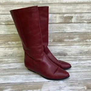VTG Etienne Aigner Leather Boots Sz 9N Red Calf Height Western Cowgirl 80s 90s