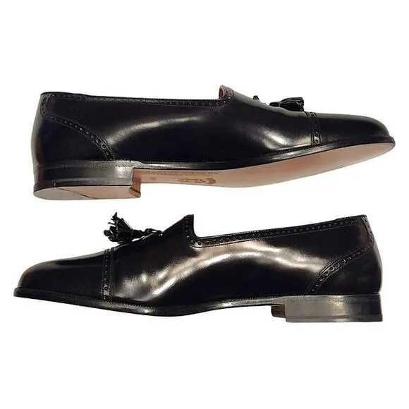 VTG Mezlan Tassel Loafers, Size 9.5 M, Black NWT 80s / 90s Dust Bags &amp; Box