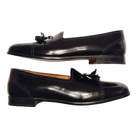 VTG Mezlan Tassel Loafers, Size 9.5 M, Black NWT 80s / 90s Dust Bags &amp; Box