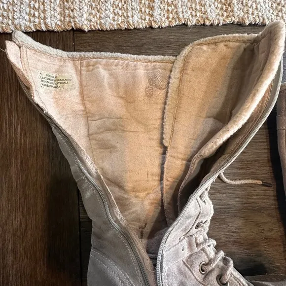 VTG Y2K Icon REPORT Norfolk Sleigh Platform Tall Boots Lace-up Buckle Tan Size 6