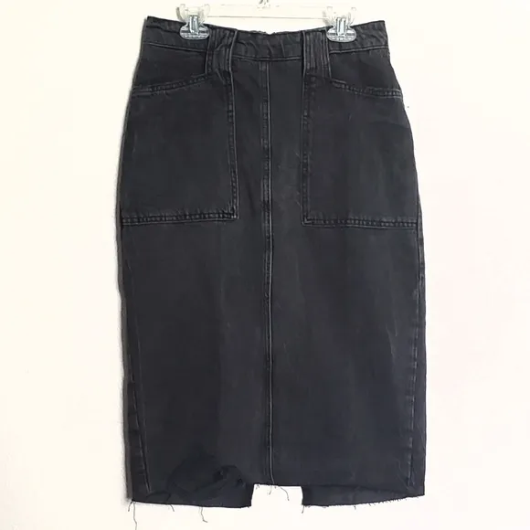 We The Free Elisa Distressed Denim Skirt