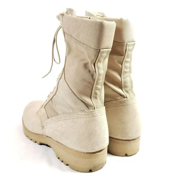 Wellco Military Combat Boots Men's Size 12.5 Reg. Desert Sand Suede Leather