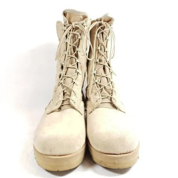 Wellco Military Combat Boots Men's Size 12.5 Reg. Desert Sand Suede Leather