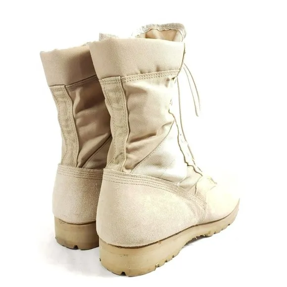 Wellco Military Combat Boots Men's Size 12.5 Reg. Desert Sand Suede Leather