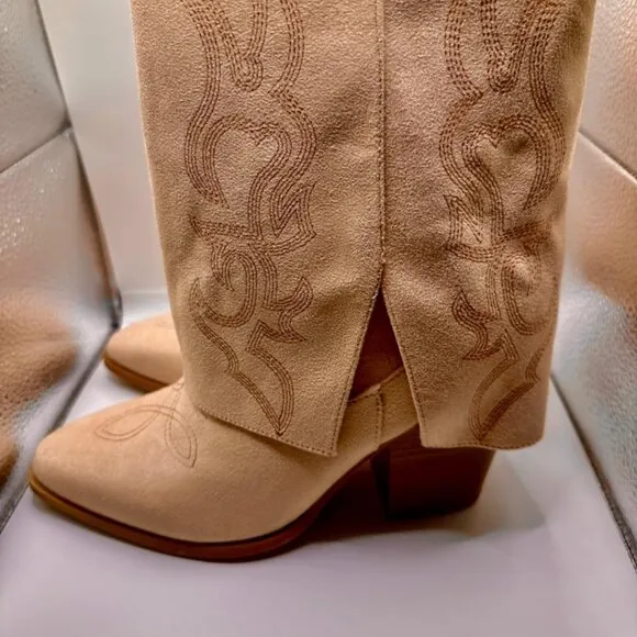 Western cowgirl mid calf boots