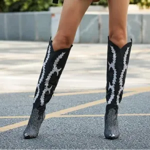 Western Rhinestone Embellished Boots