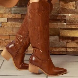 Western Boots Knee High High Quality Booties