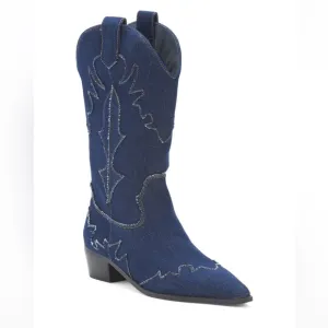 WEWOREWHAT  DENIM COWBOY BOOTS