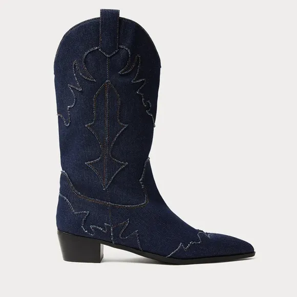 WEWOREWHAT  DENIM COWBOY BOOTS