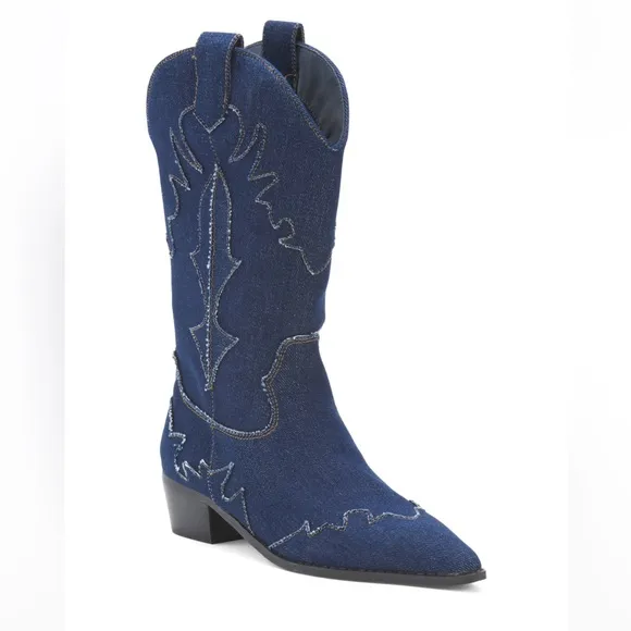 WEWOREWHAT  DENIM COWBOY BOOTS