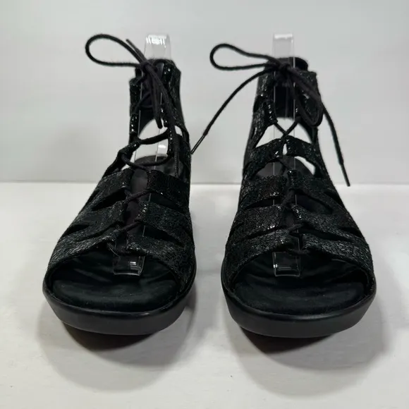 Wolky Black Crash Suede Seminyak Strappy Caged Gladiator Sandals Women’s Size 9