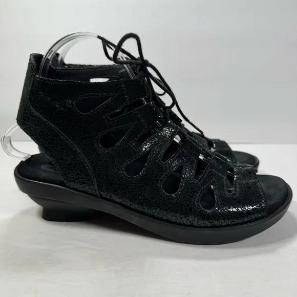 Wolky Black Crash Suede Seminyak Strappy Caged Gladiator Sandals Women’s Size 9