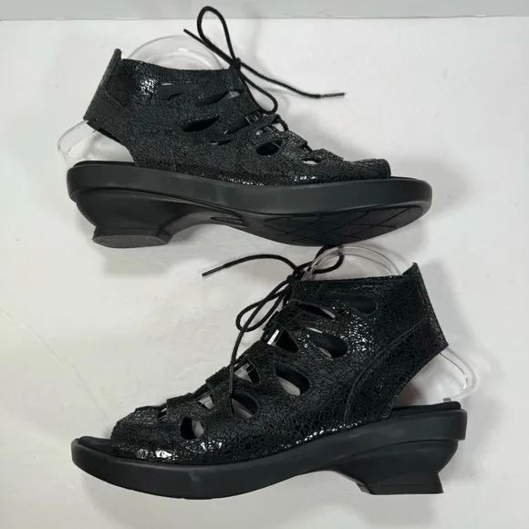 Wolky Black Crash Suede Seminyak Strappy Caged Gladiator Sandals Women’s Size 9