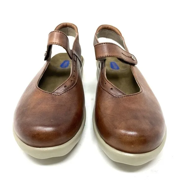 Wolky Drio Comfort Sandals Cognac Vegi Leather