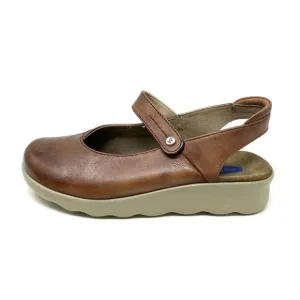 Wolky Drio Comfort Sandals Cognac Vegi Leather