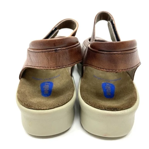 Wolky Drio Comfort Sandals Cognac Vegi Leather