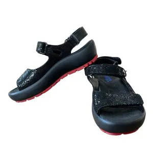 Wolky Rio Sandals Womens Size 37 EU 6 US Black Leather Strapped Comfort Shoes