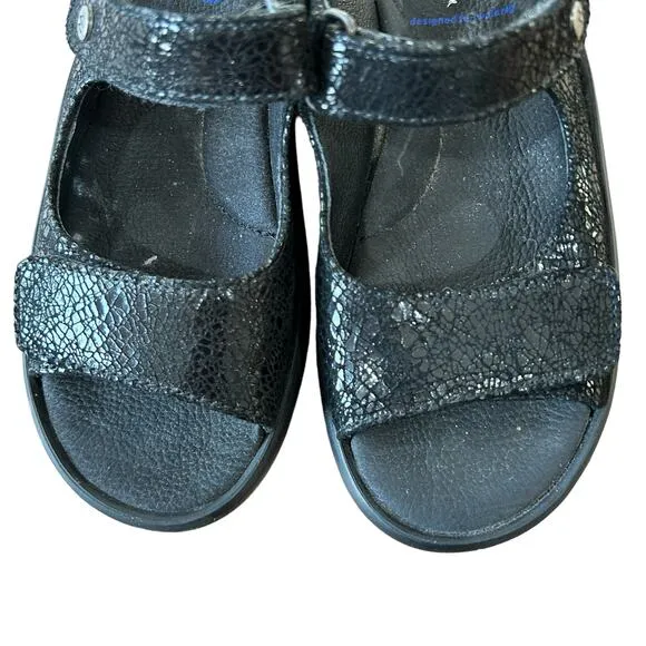 Wolky Rio Sandals Womens Size 37 EU 6 US Black Leather Strapped Comfort Shoes