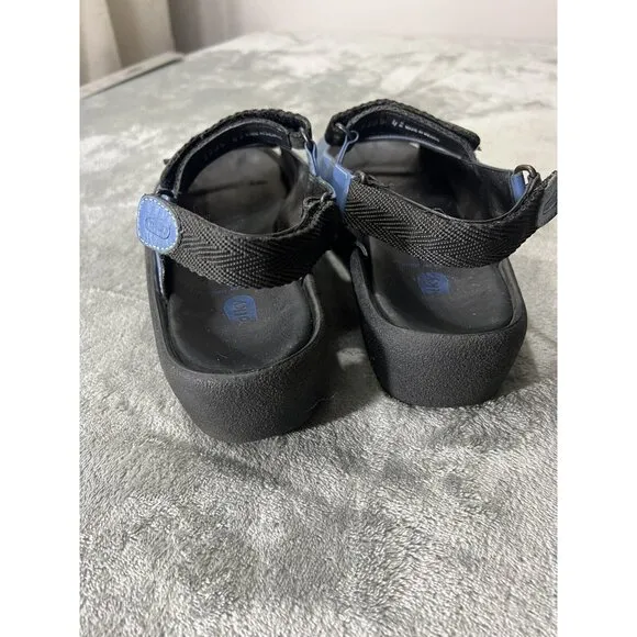 Wolky Women’s platform sandal, size 42 Blue Adjustable, leather open toe comfort