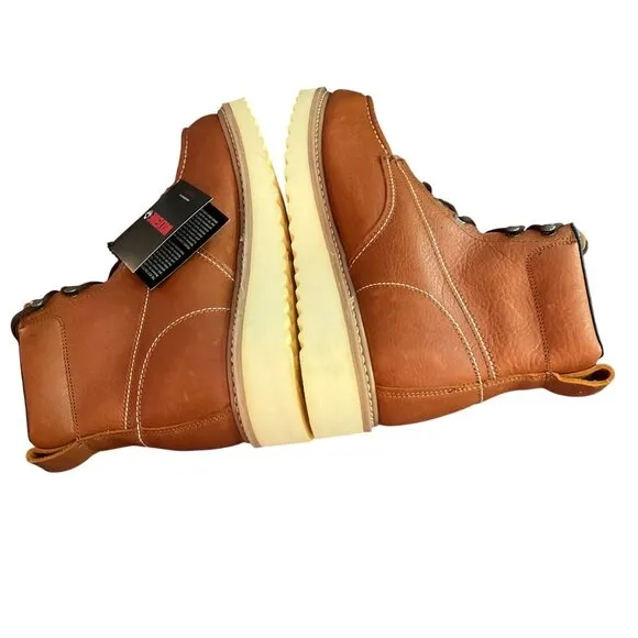 Wolverine Mens Moc-Toe Work Boots 6&quot; Leather Upper Durable Sole Size 11 EW wedge