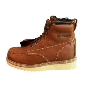 Wolverine Mens Moc-Toe Work Boots 6&quot; Leather Upper Durable Sole Size 11 EW wedge