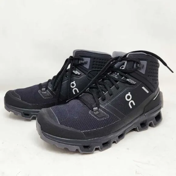 Women's 10.5 ON Cloudrock 2 Waterproof hiking boots Black / Eclipse
