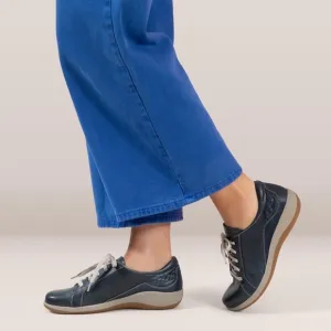 WOMEN'S AETREX DANA LACE UP OXFORD | NAVY