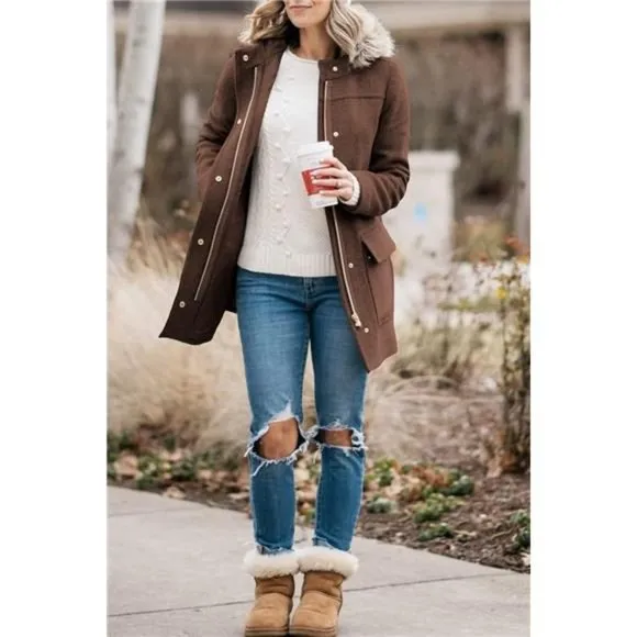 Women's Coats Fall Winter Warm Mid Length Pea Coats Elegant Jackets