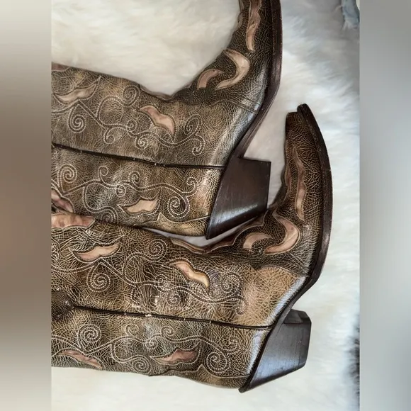 Women's Corral Tabaco Sharpey WesternBoots Sz7.5M  Cowboy Boots