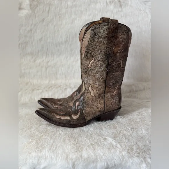 Women's Corral Tabaco Sharpey WesternBoots Sz7.5M  Cowboy Boots