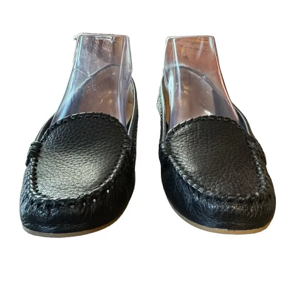 Women’s Jack Rogers Size 7.5 Black Pebbled Leather (Upper and Lining) Loafers