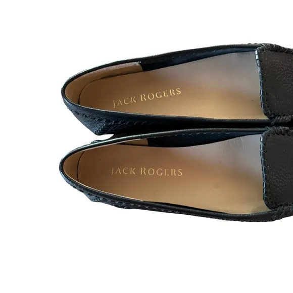 Women’s Jack Rogers Size 7.5 Black Pebbled Leather (Upper and Lining) Loafers