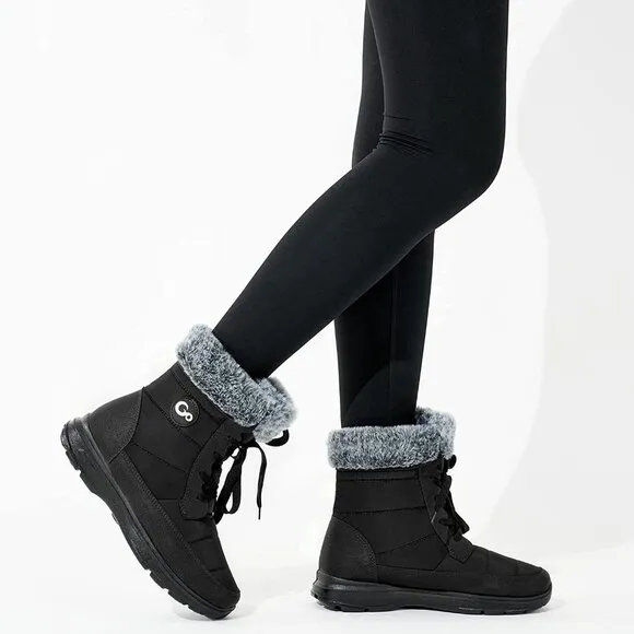 Women's Lace Up Waterproof Ankle Booties Comfortable Non Slip Shoes