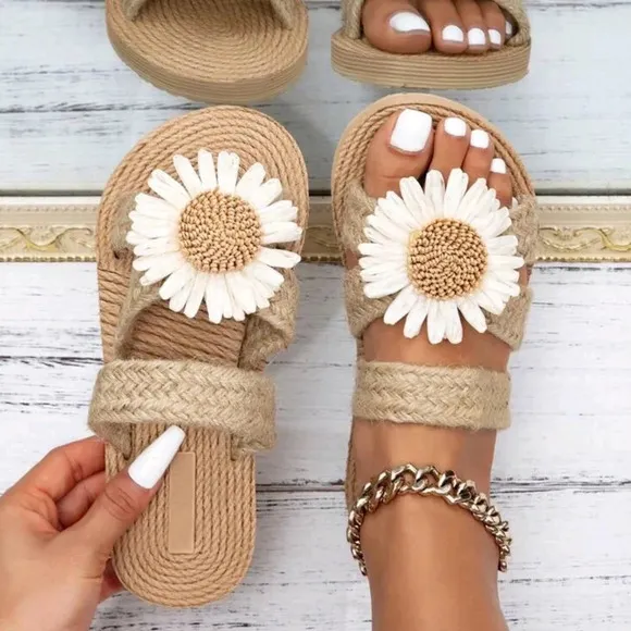 Women's Sandals In Khaki, Suitable For Outdoor, Beach, Vacation