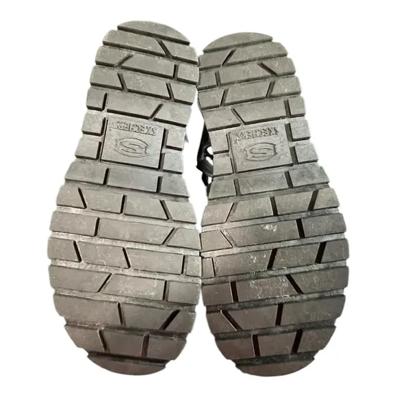 Women's Size 10 Skechers Jammers-Poppin Sandals Black Lug Sole NEW Luxe Foam