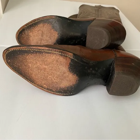 Womens Vintage Brown Cowboy Boots