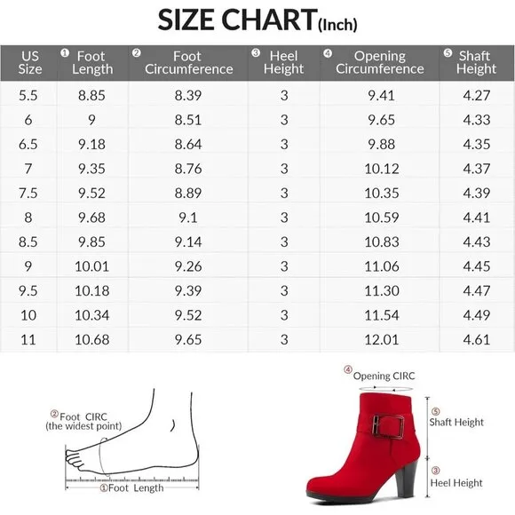 Women's Wide Width Chunky Heel  Strap Buckle Ankle Booties with Zipper