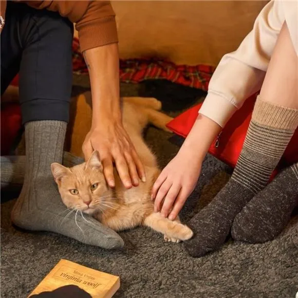 Wool Socks for Men &amp; Women, Alpaca-Merino Blend Warm Cozy Crew Socks, Thermal