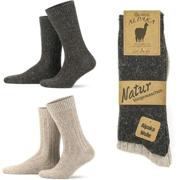 Wool Socks for Men &amp; Women, Alpaca-Merino Blend Warm Cozy Crew Socks, Thermal