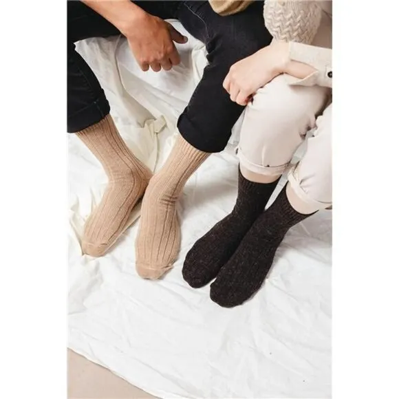 Wool Socks for Men &amp; Women, Alpaca-Merino Blend Warm Cozy Crew Socks, Thermal