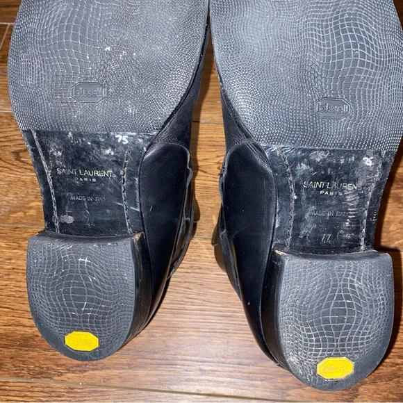 YSL Wyatt black leather boots
