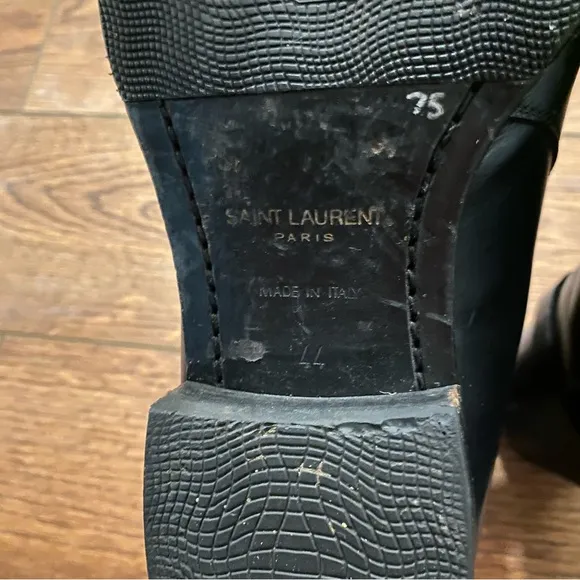 YSL Wyatt black leather boots