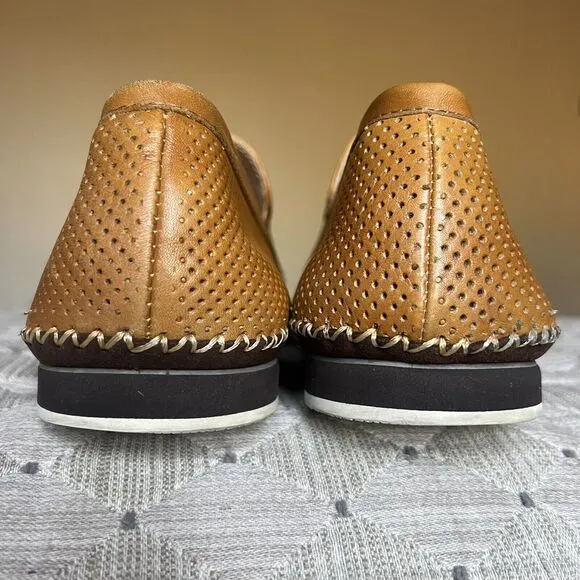 Zanzara Merz Cognac CamPerforated Leather Slip On Loafer Shoes Men’s 9.5