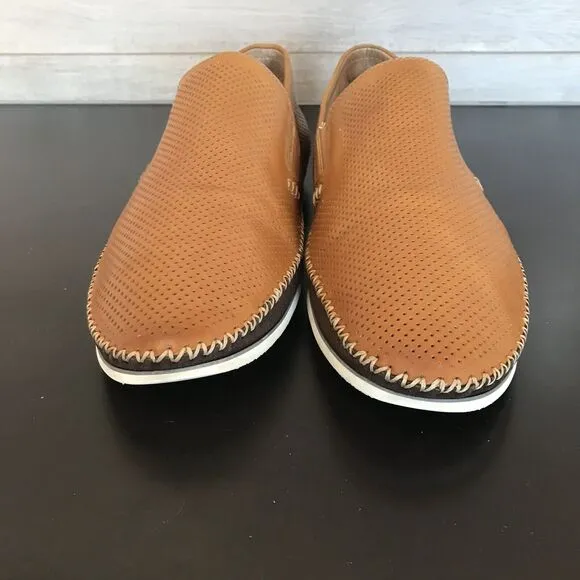 Zanzara Merz Cognac CamPerforated Leather Slip On Loafer Shoes Men’s 9.5